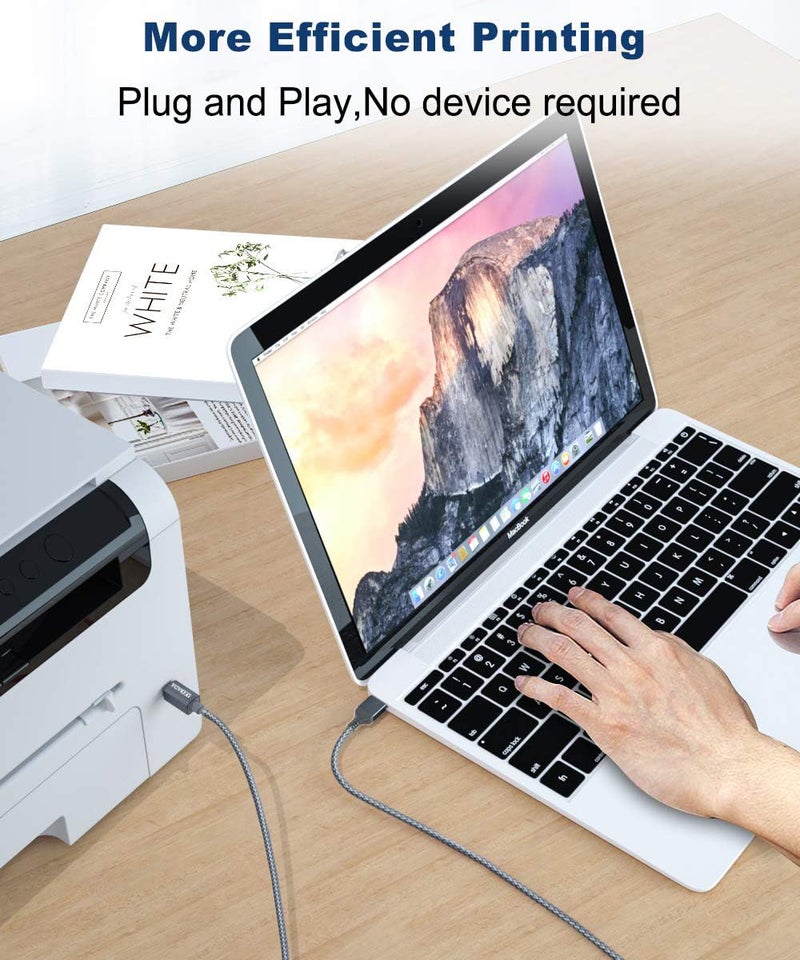 AkoaDa Printer Cable 15 ft, USB-A to USB-B 2.0 Cable High Speed Printer Scanner Cord Type A Male to B Male Cables Compatible with HP, Canon, Dell, Epson, Lexmark, Xerox, Samung and More - Image 5